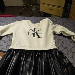 Calvin Klein Jeans Ivory and Black Dress